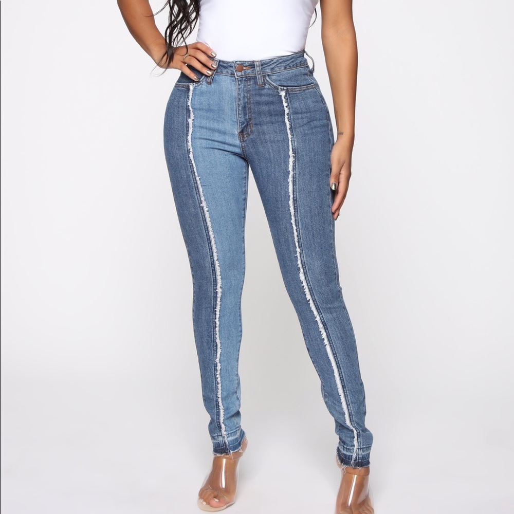 Multi color denim jeans